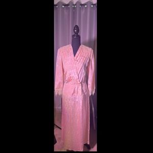 Nilani VintageLight Peach Long Dress very intricate designs & embroidery, Size 8